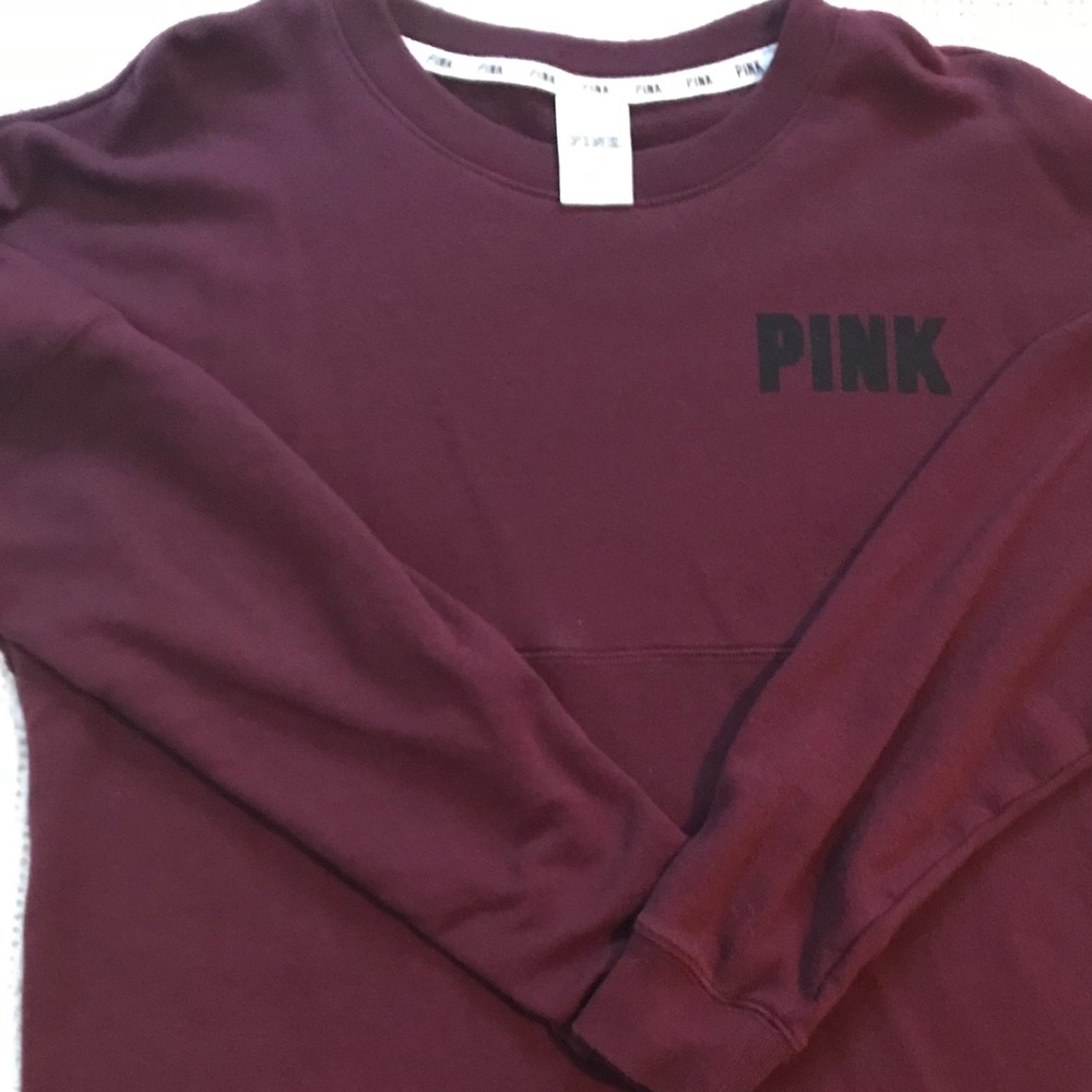 PINK LONG SLEEVE MAROON SHIRT XS WORN 1X EXCELLENT